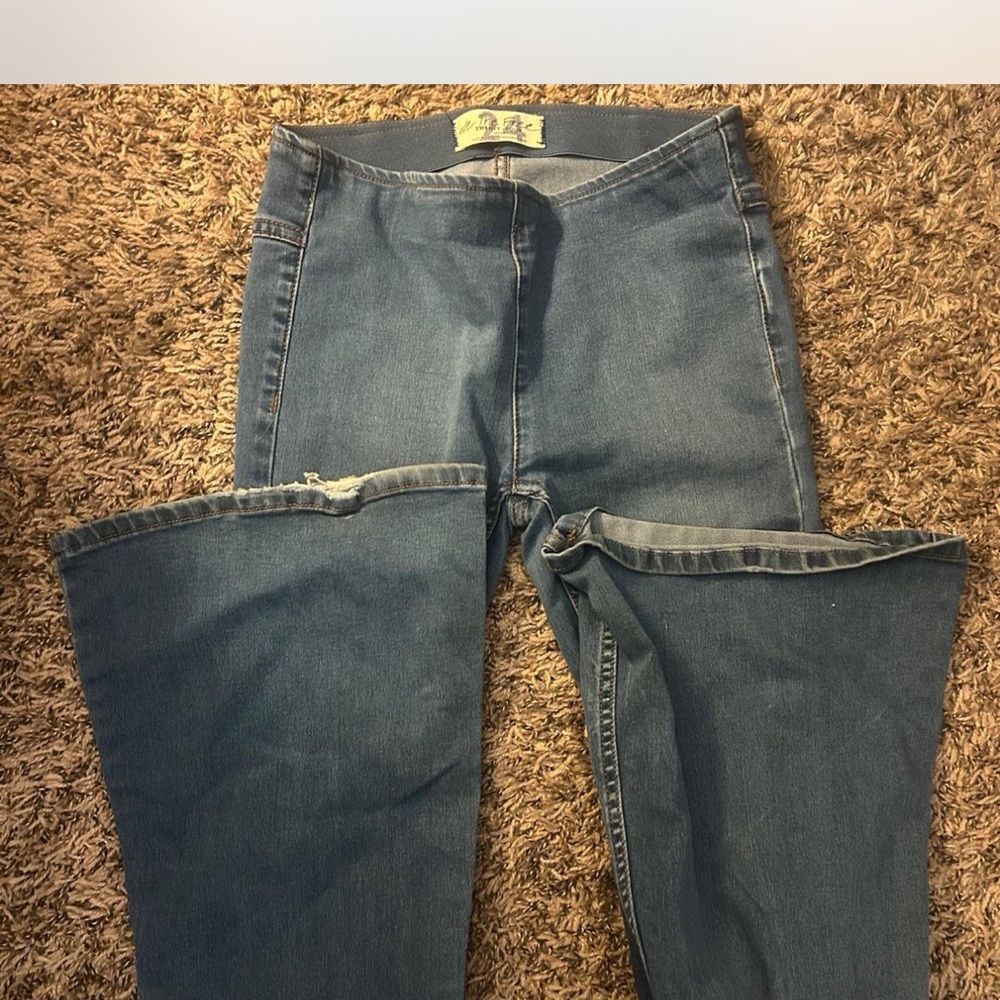 We The Free Penny pull on Mid rise Flare Jeans — Blue Denim